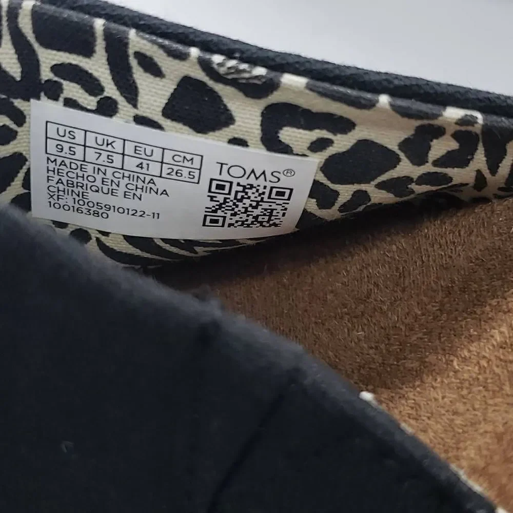 Toms Women Marisol Wedge Heel Shoes Black Size 9.5 Y2K Style Chunky